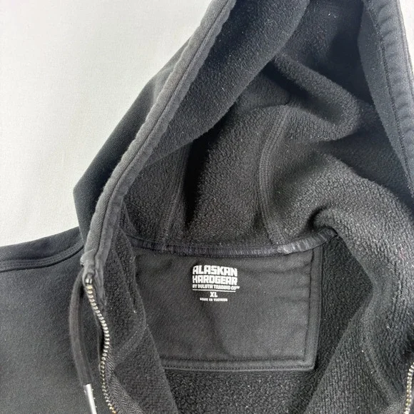Alaskan Hardgear Hoodie Mens XL Black Full‎ Zip Heavyweight Casual Jacket - Picture 3 of 10